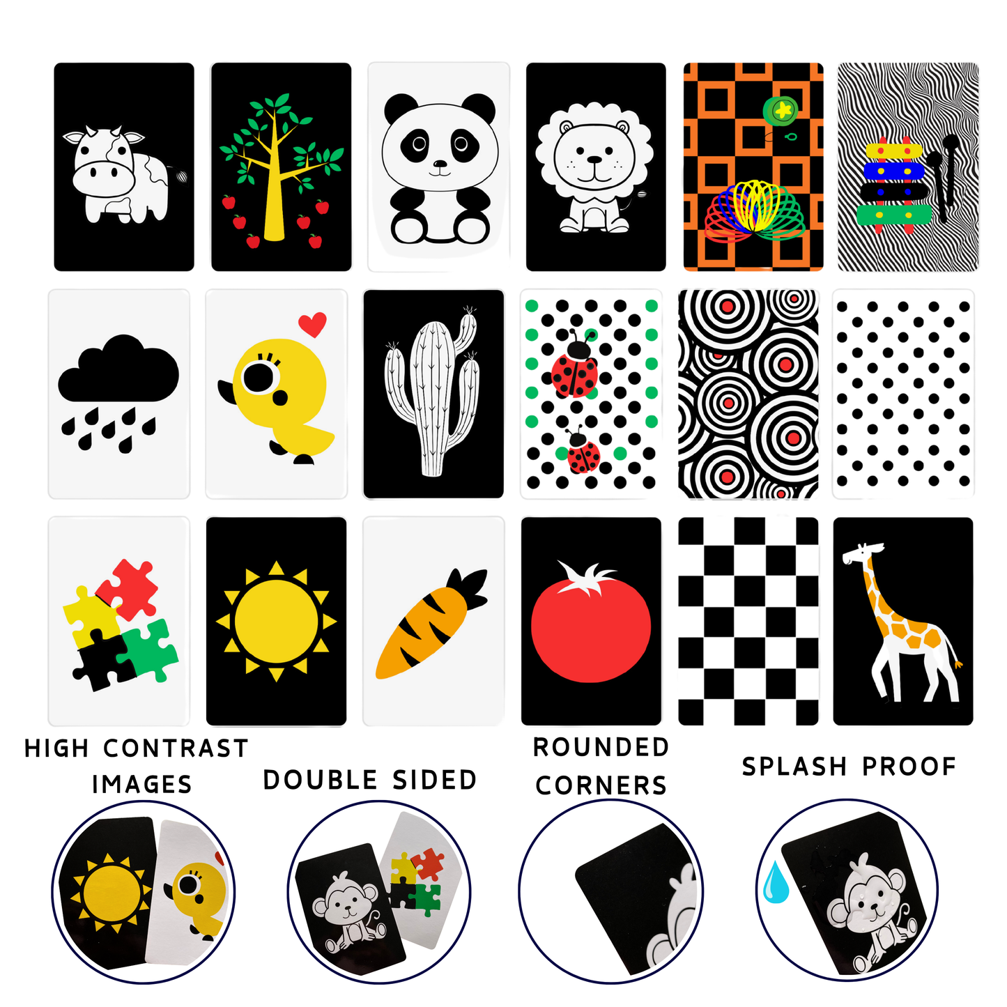 Black and White Sensory Cards