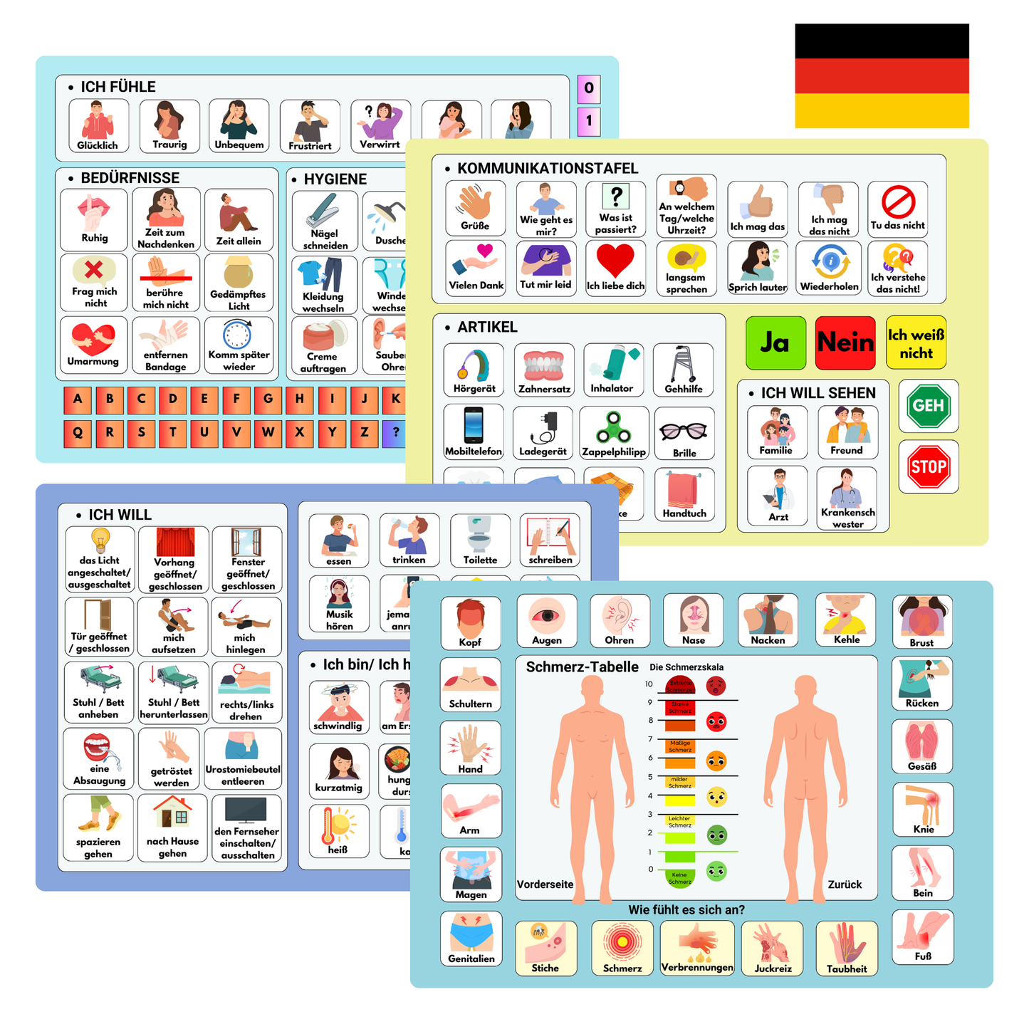 Kommunikationstafel für nonverbale Erwachsene